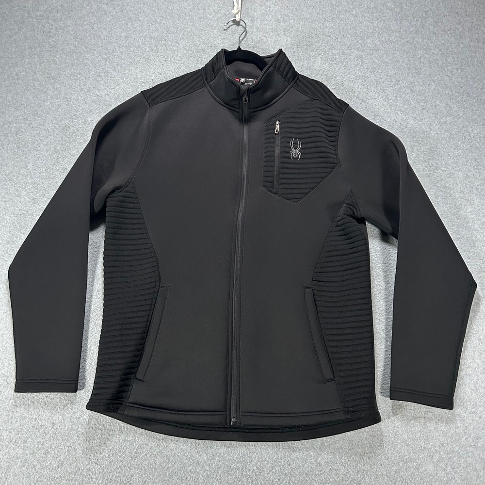 Spyder Softshell Jacket Mens L Black Activewear Gorpcore
